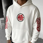Unisex Oversized Casual Anime-print Corduroy Hoodie