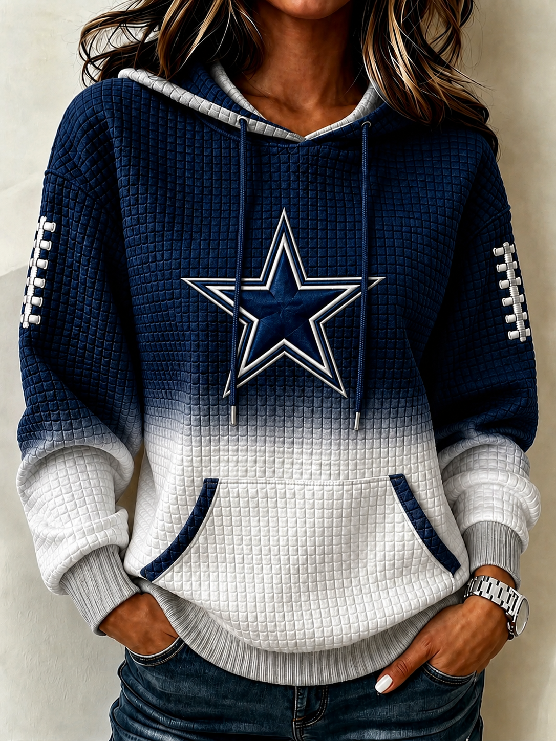 Women's Football Printed Long-Sleeve Hoodies