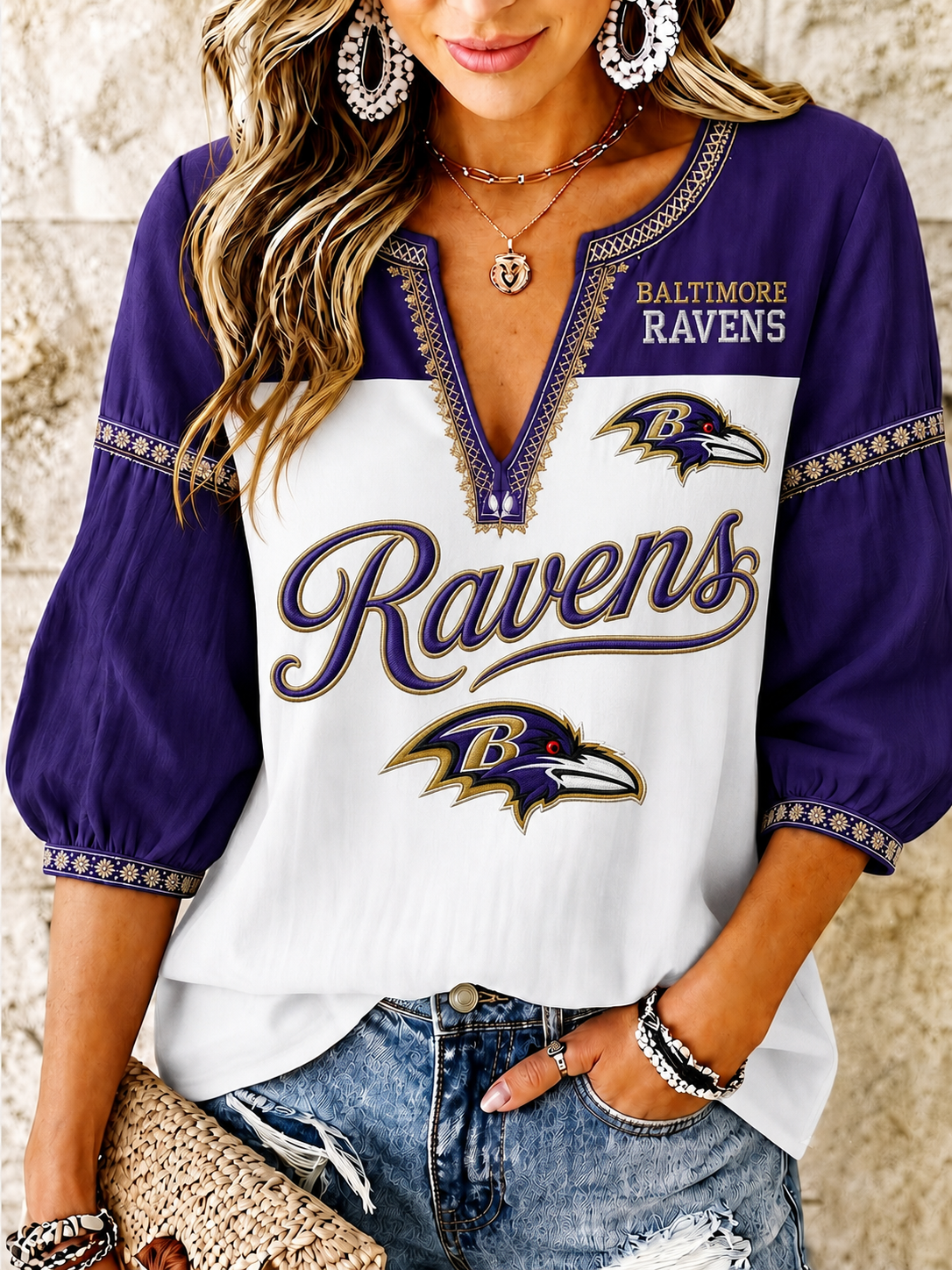 Women's Football Fan V-Neck