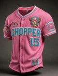 Men's Pink 15 Embroidered Baseball Jersey Shirt
