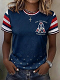 Women's Casual Football Print T-Shirt
