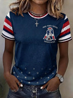 Women's Casual Football Print T-Shirt