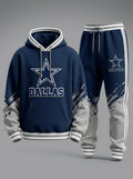 Unisex Casual Football Print Hoodies Set