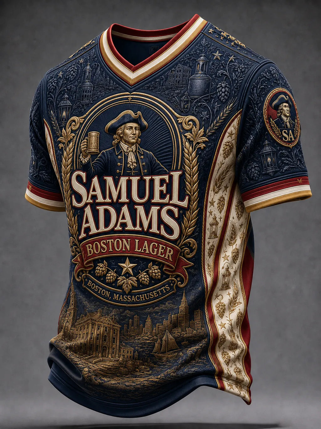 Men's Casual Beer Print Top
