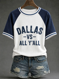 Women's Casual Football Print T-Shirt