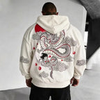 Unisex Oversized Casual Anime-print Corduroy Hoodie