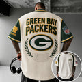 Unisex Loose-Fit Vertical-Stripe Short-Sleeve T-Shirt With Rugby Print