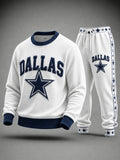 Unisex Casual Football Print Sweatershirts Set
