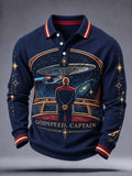 Men's In Loving Memory of Our Captain Printed Long Sleeve Polo