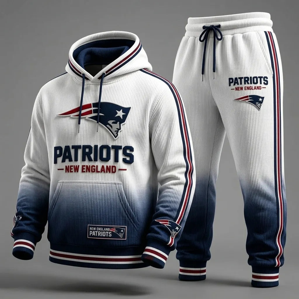 Unisex Casual Football Corduroy Fabric Print Hoodies Set