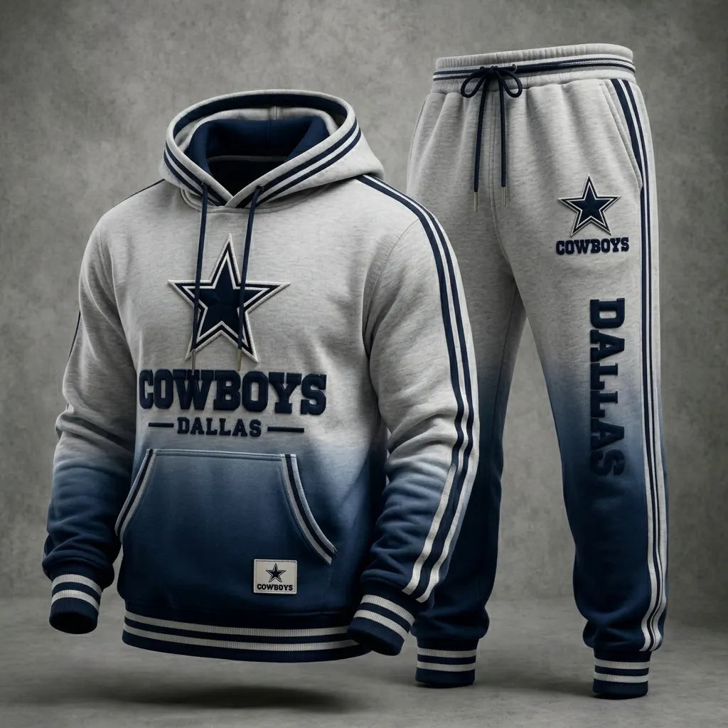 Unisex Casual Football Print Hoodies Set