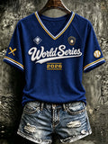 Women's Baseball Print T-Shirt