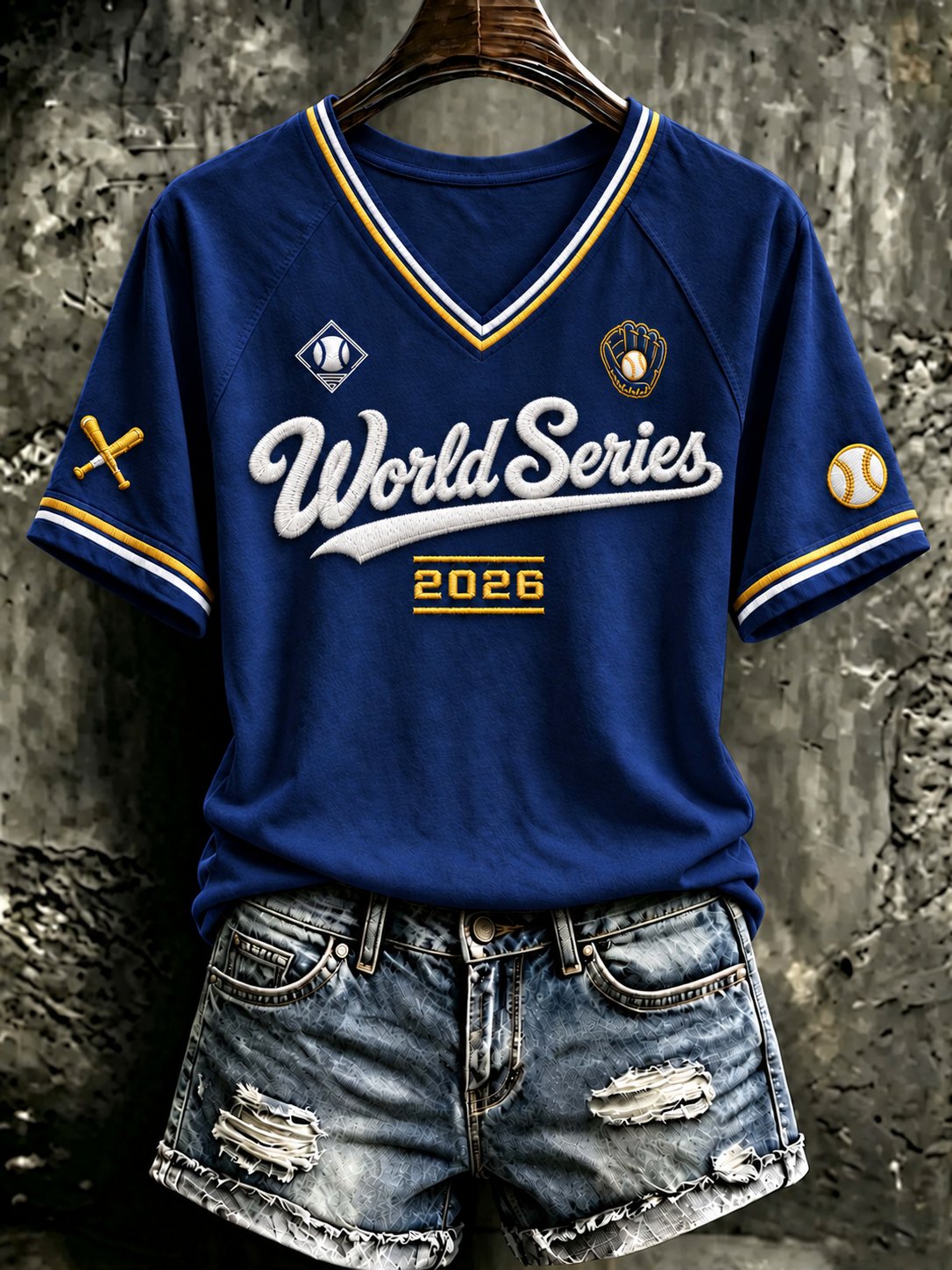 Women's Baseball Print T-Shirt