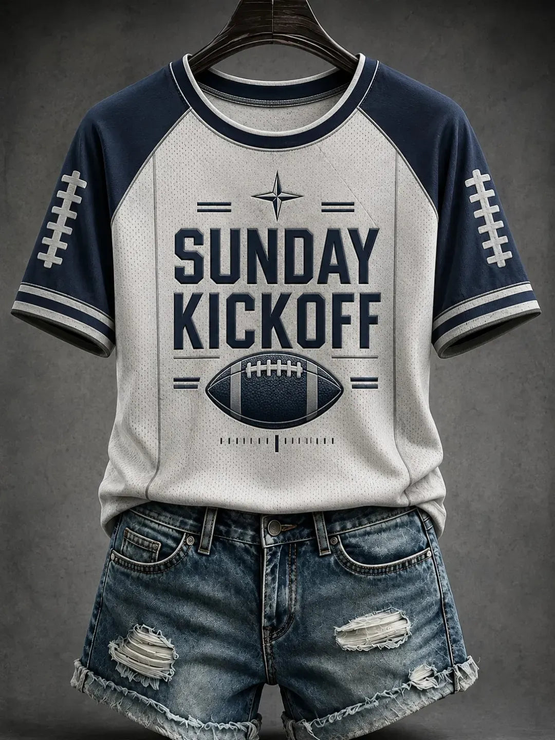 Women's Casual Football Print T-Shirt