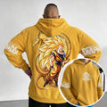 Unisex Oversized Casual Anime-print Corduroy Hoodie