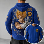 Unisex Oversized Casual Anime-print Corduroy Hoodie