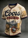 Men's Beer Print Short-Sleeve Shirt