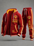 Unisex Casual Football Print Hoodies Set
