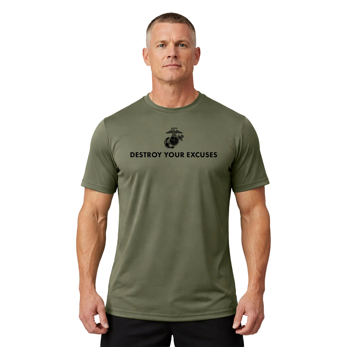 Marines "Destroy Your Excuses" Performance shirt United States Marine Corps,Made in USA