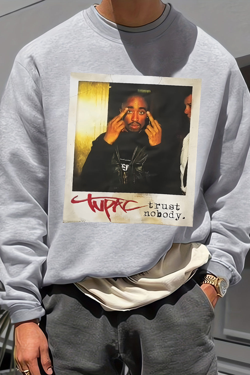 Rapper Tupac Graphic Sweatshirt For Men