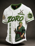 Men's Anime Graphic Short Sleeve Baseball Jersey Shirt