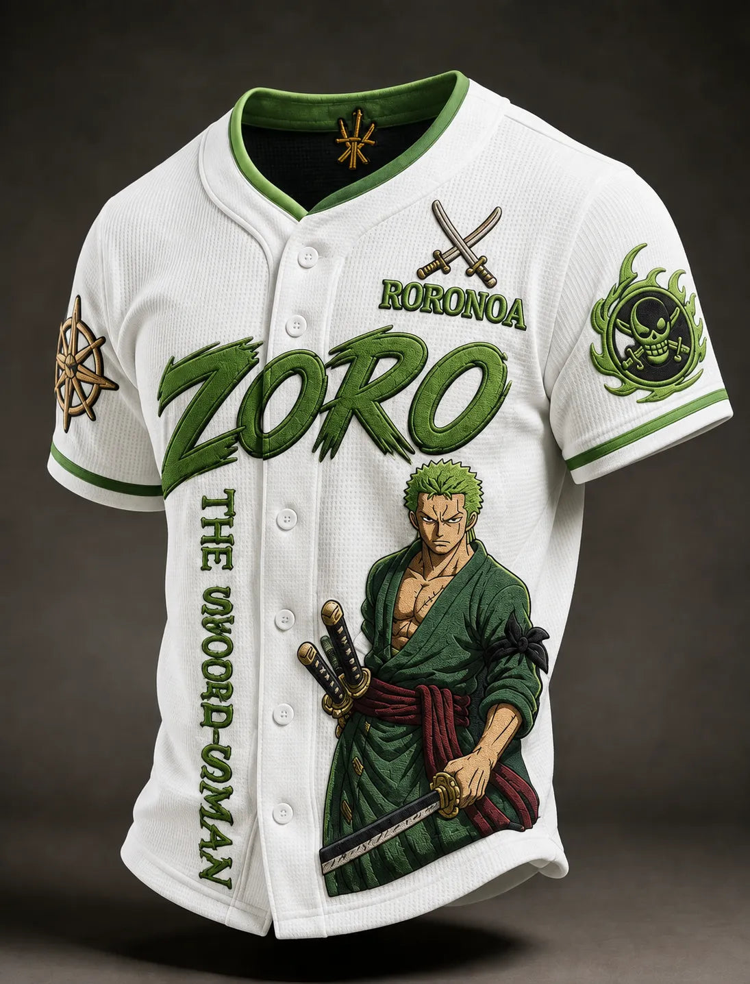 Men's Anime Graphic Short Sleeve Baseball Jersey Shirt