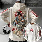 Unisex Oversized Casual Anime-print Corduroy Hoodie