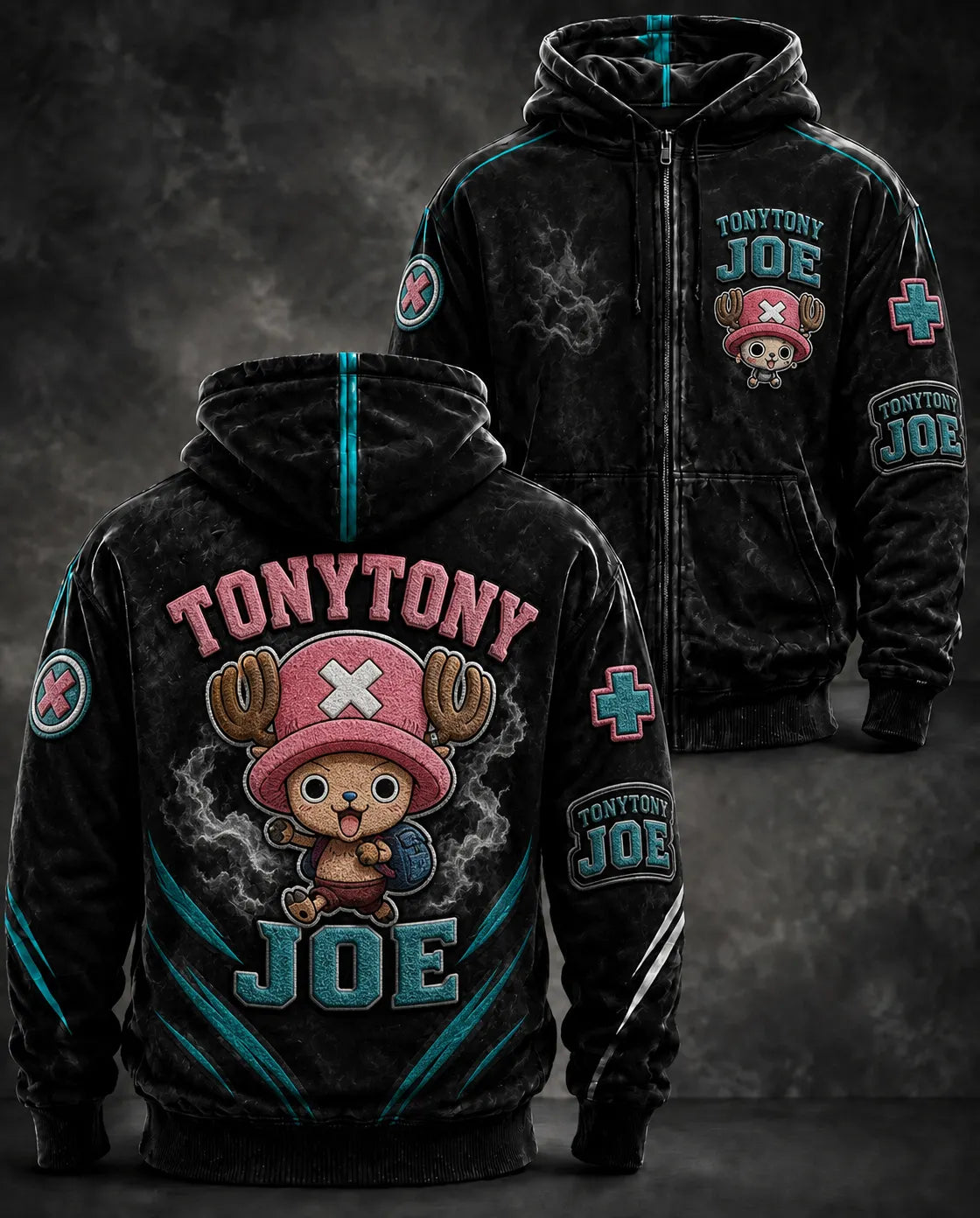 Anime Character Graphic Print Full-Zip Hoodie