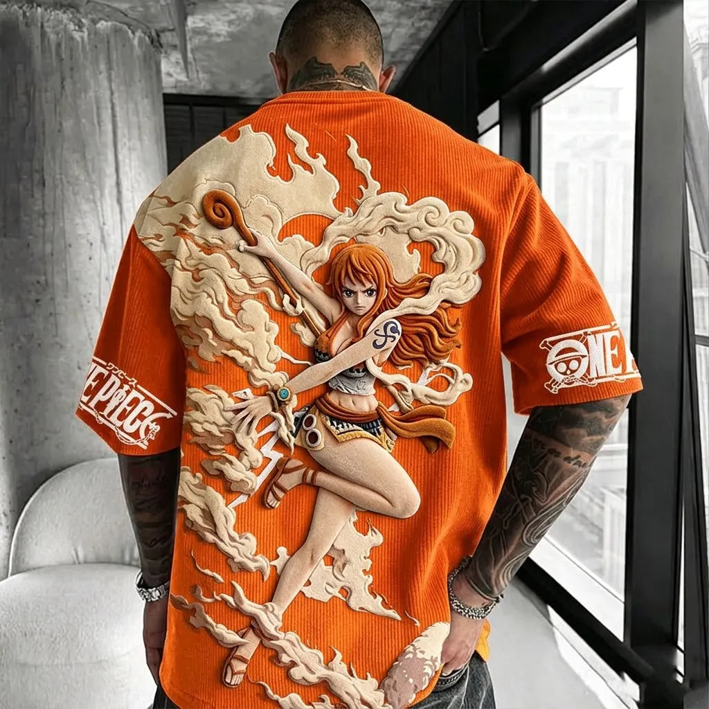 Unisex Anime-Style Retro Oversized T-Shirt