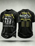 Men's Short-Sleeve T-Shirt with Music Tour Print