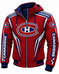 Men's Hockey Zip Up Hooded Jacket With Graphic Prints