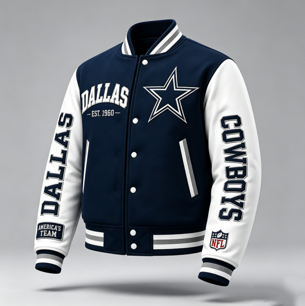 Women'S Football Print Varsity Jacket
