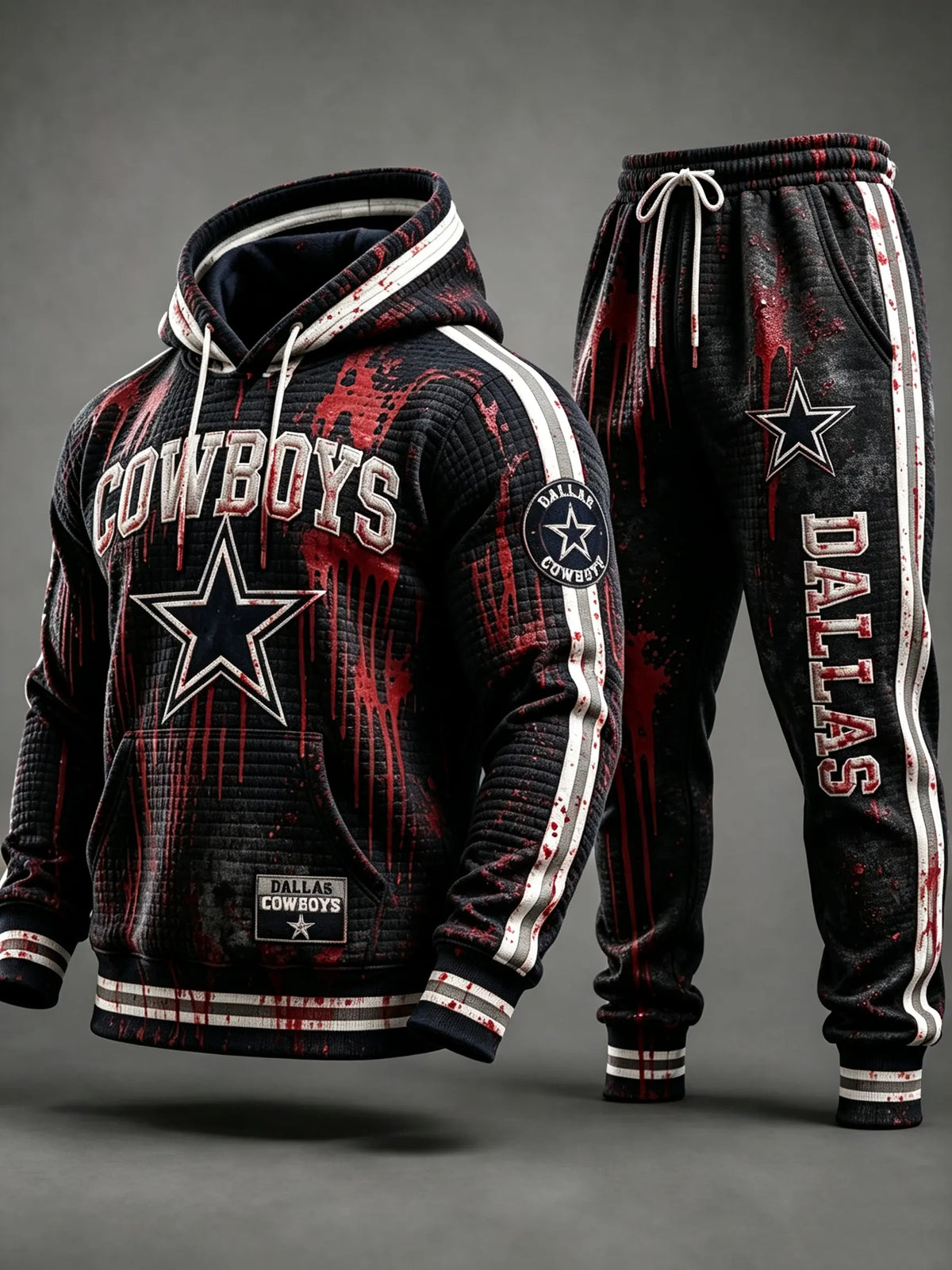 Unisex Casual Football Print Hoodies Set