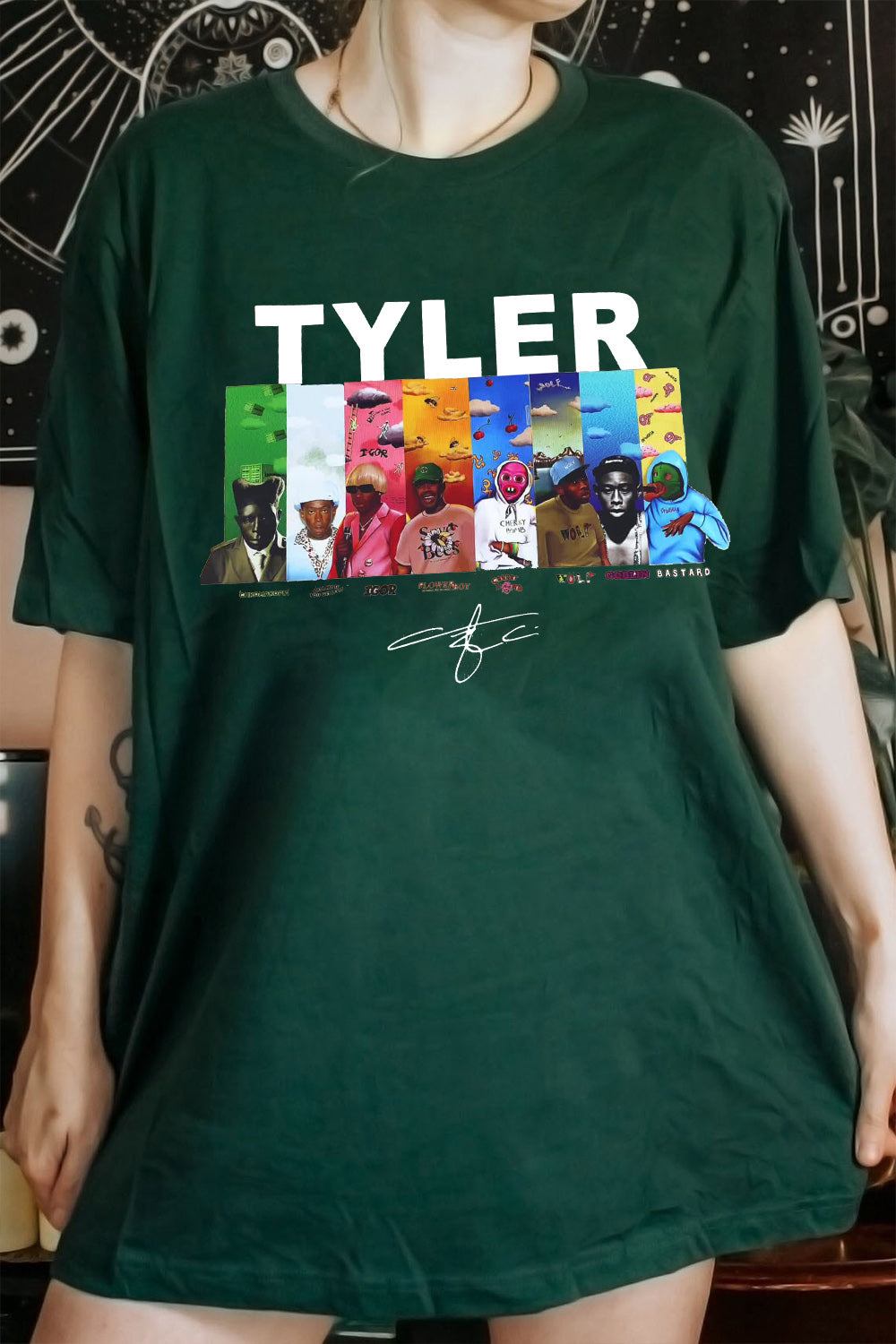 Tyler cartoon print round neck ladies T-shirt