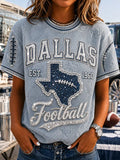 Women's Casual Football Print T-Shirt