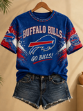 Women's Casual Football Print T-Shirt