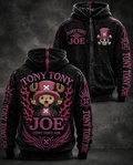 Anime Reindeer Graphic Print Full Zip Hoodie