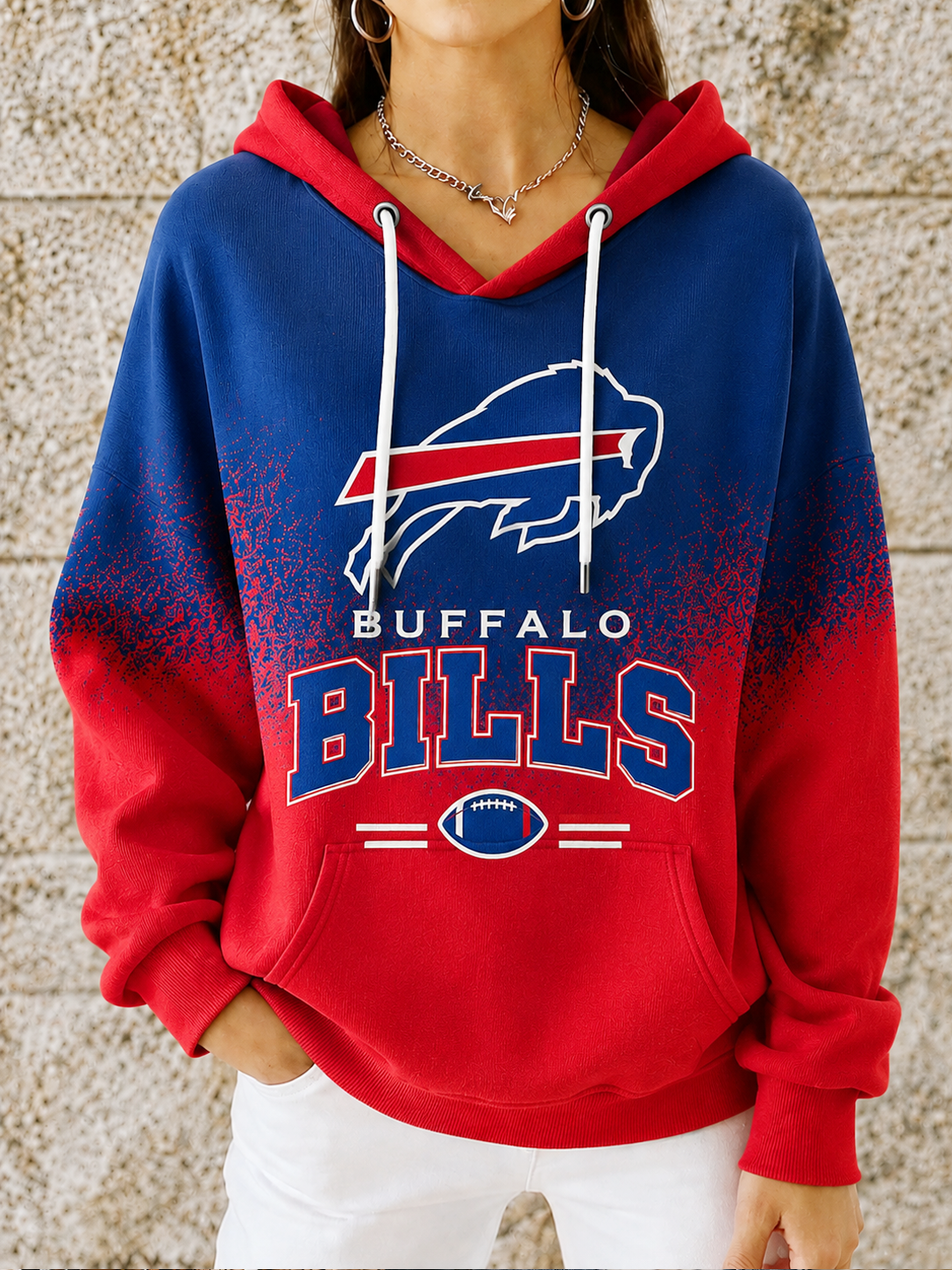 Women's Football Printed Crewneck Sweatshirt