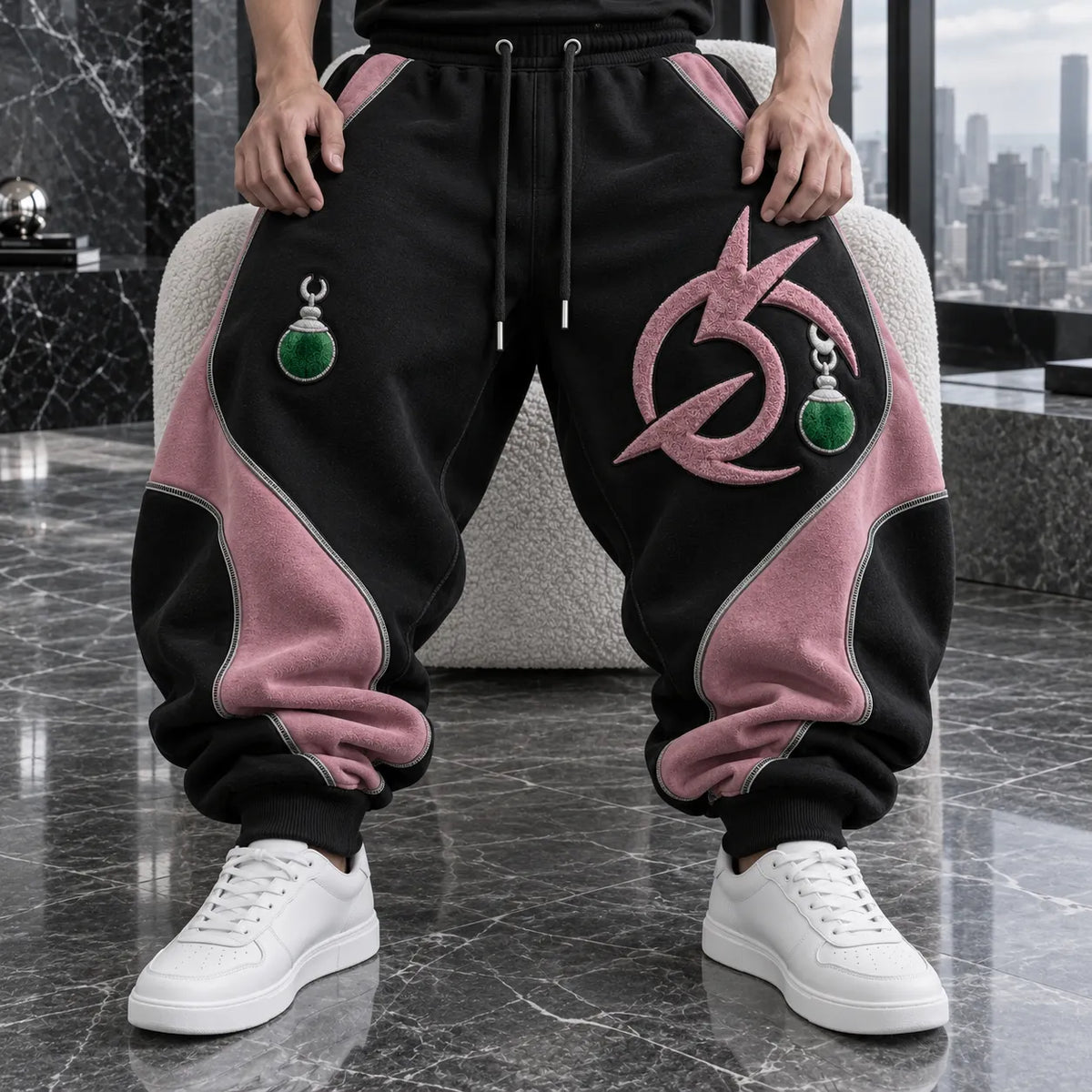 Unisex Loose-fit Casual Lantern-style Sweatpants