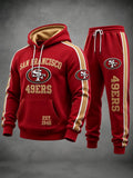 Unisex Casual Football Print Hoodies Set