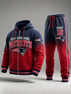 Unisex Casual Football Print Hoodies Set