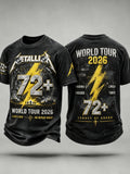 Men's Short-Sleeve T-Shirt with Music Tour Print
