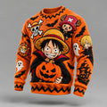Anime Halloween Themed Orange Crewneck Sweatshirt