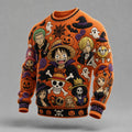 Halloween Anime Themed Crew Neck Knit Sweater