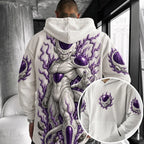Unisex Oversized Casual Anime-print Corduroy Hoodie