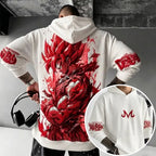 Unisex Oversized Casual Anime-print Corduroy Hoodie