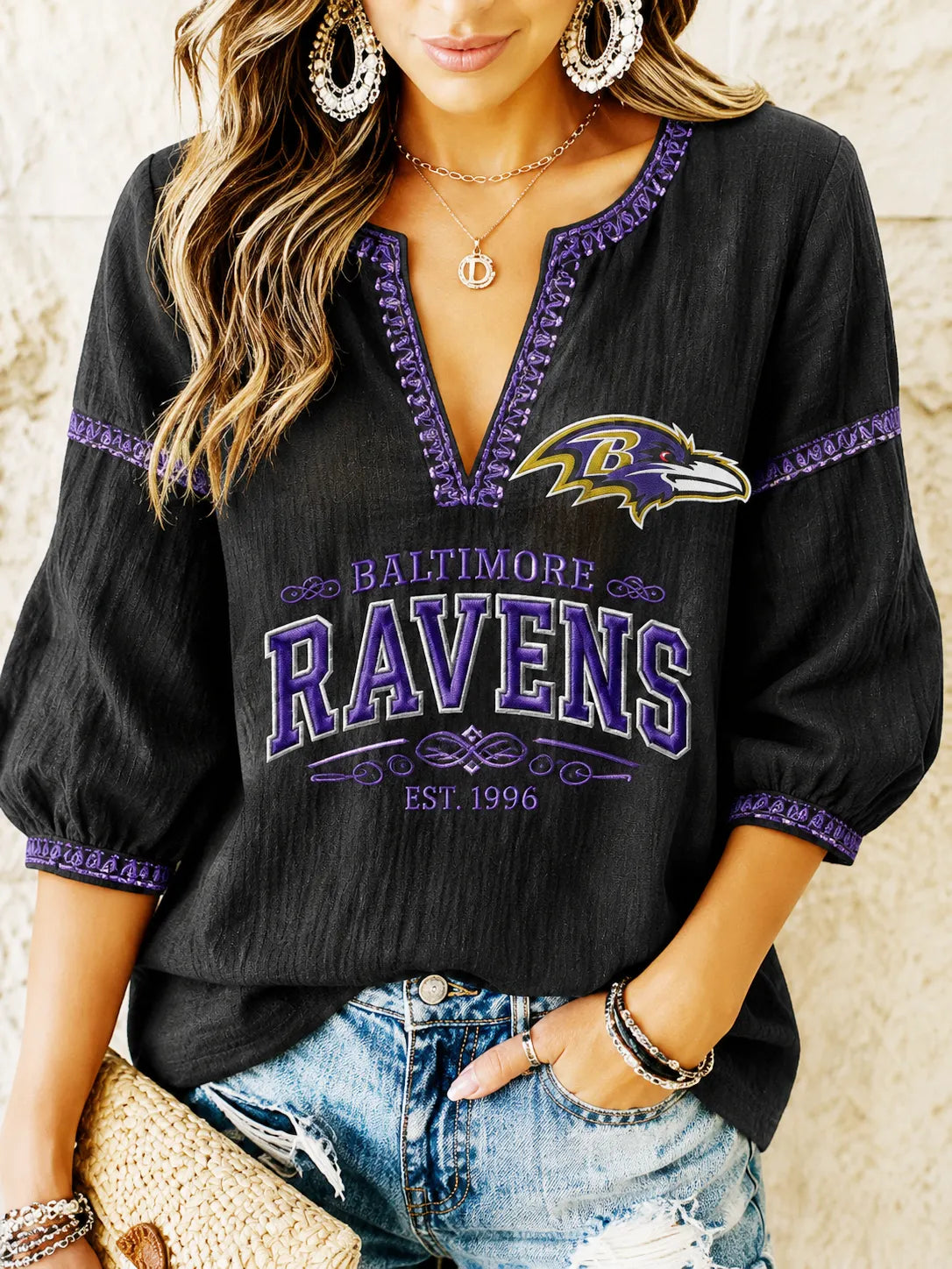Women's Football Fan V-Neck