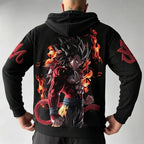 Unisex Oversized Casual Anime-print Corduroy Hoodie