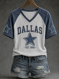 Women's Casual Football Print T-Shirt