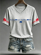 Women's Football Lover Bulls BUF Art Printed T-shirt